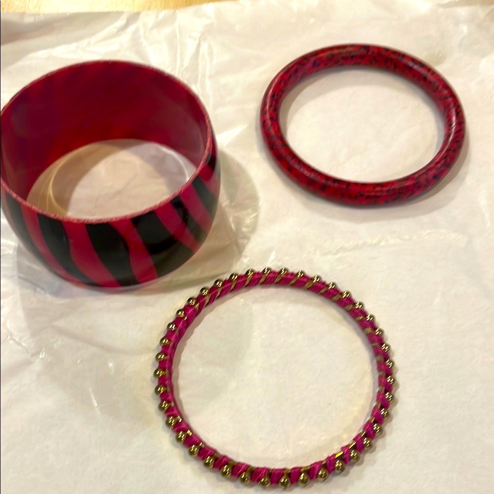 Pink and Black Bangle Set